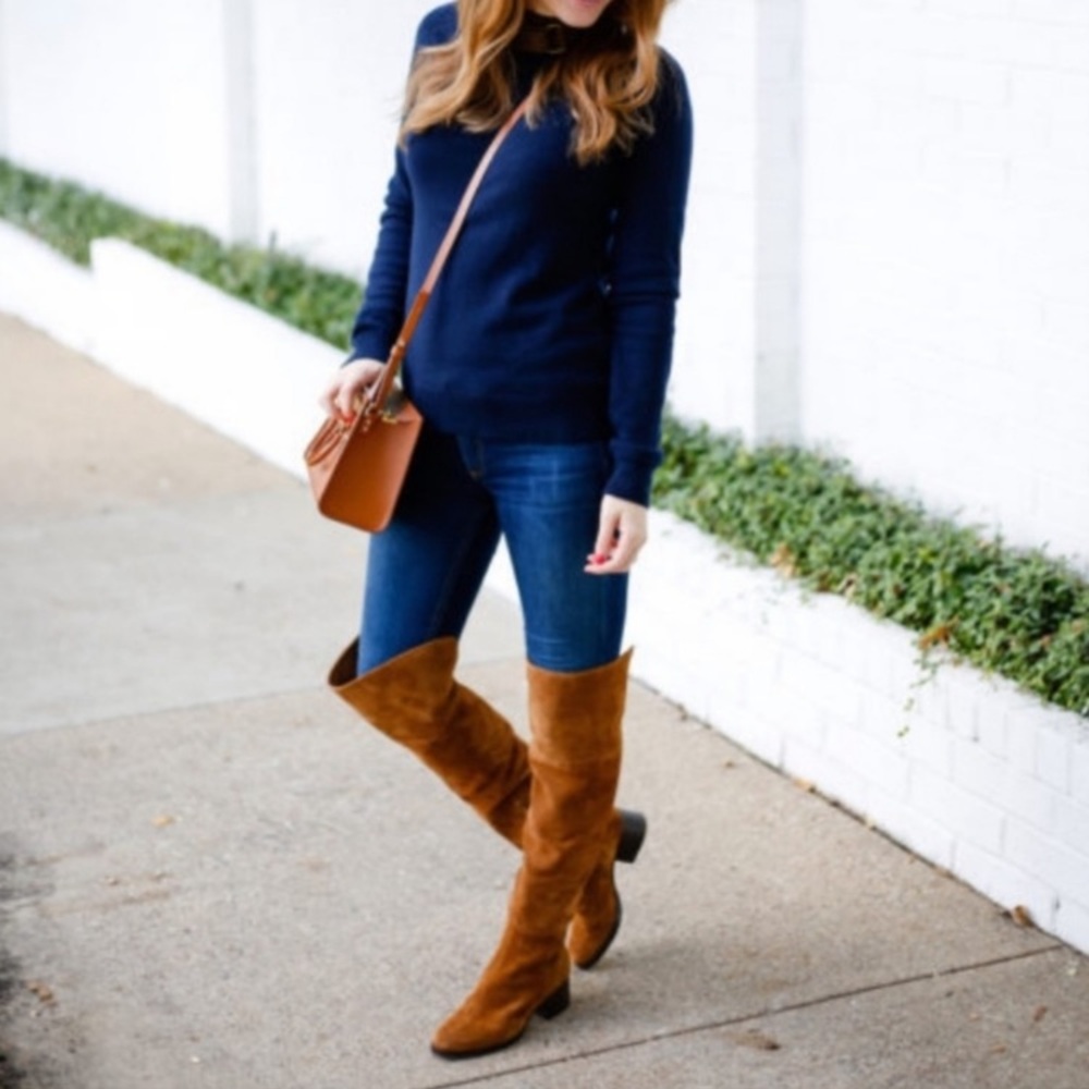 JCREW Over the Knee equestrian Brown Suede Riding Boots
